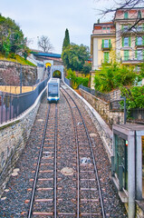 Canvas Print - Sassellina funicular, Lugano, Switzerland