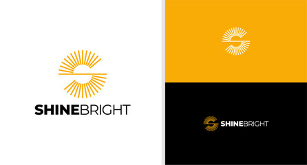 LETTER S LOGO SUN BRIGHT NATURE PLANET EARTH DAY EDITABLE
