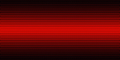 Black red halftone triangles pattern. Abstract geometric gradient background. Vector illustration.