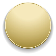 Wall Mural - Blank golden round badge. Realsitic metal circle