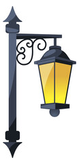 Poster - Street lamp icon. Cartoon city hanging lamp