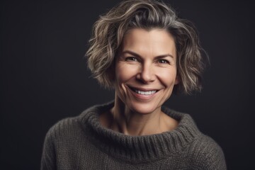 Portrait of a beautiful middle aged woman smiling at the camera.