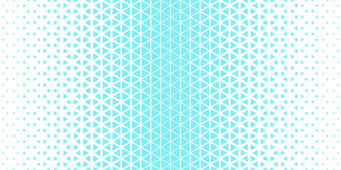 White blue halftone triangles pattern. Abstract geometric gradient background. Vector illustration.