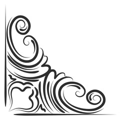 Canvas Print - classic elegant corner. flourish swirl calligraphy element