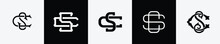 Initial Letters SC Monogram Logo Design Bundle