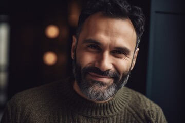 Sticker - Portrait of handsome bearded man in sweater looking at camera and smiling