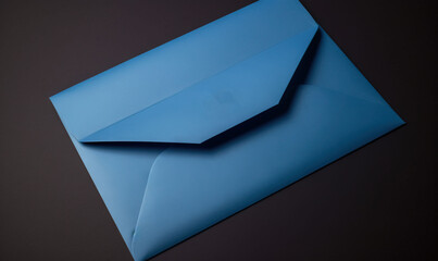 Poster -  a blue envelope with a seal on the front of it.  generative ai