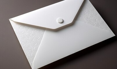 Sticker -  a white envelope with a white button on the front of it.  generative ai