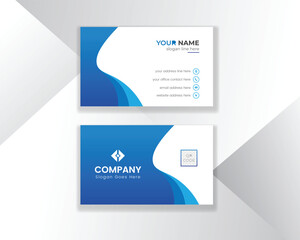 Double-sided creative business card template. Portrait and landscape orientation. Minimal modern business card design featuring geometric elements