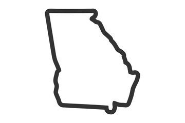 Wall Mural - Georgia outline symbol. US state map. Vector illustration