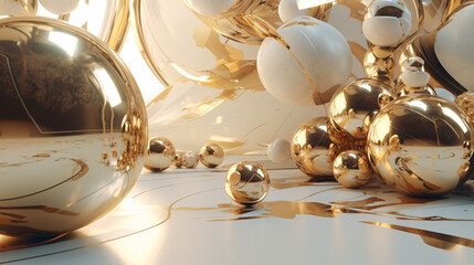 glossy golden and marble mix wallpaper generative ai