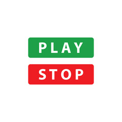 Poster - Play and stop button for game UI. Vector illustration.