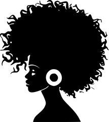 Wall Mural - Afro - Black and White Isolated Icon - Vector illustration