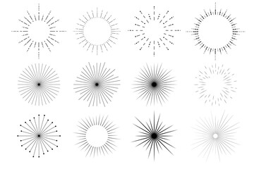 Vector set of Sunburst