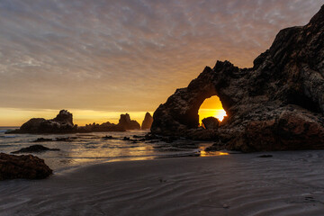 Marcona seascape, beautiful beaches and rock formations on the coast of Marcona, Peru