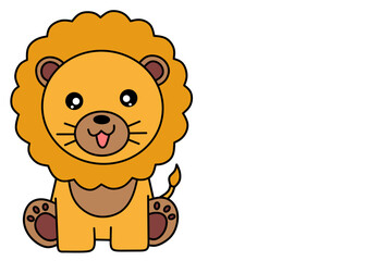 Lion line art vector for coloring book.