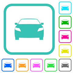 Sticker - Sport car front view vivid colored flat icons