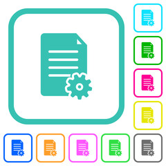 Sticker - Document setup solid vivid colored flat icons