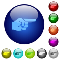 Sticker - Right pointing hand solid color glass buttons