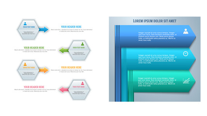 Wall Mural - set design business presentation template. vector illustration eps 10. can be used for chart process