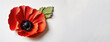 Red poppy symbol emblem for World War Victims Remembrance Day. Red poppy flowers cut out of paper. Illustration generated by Ai