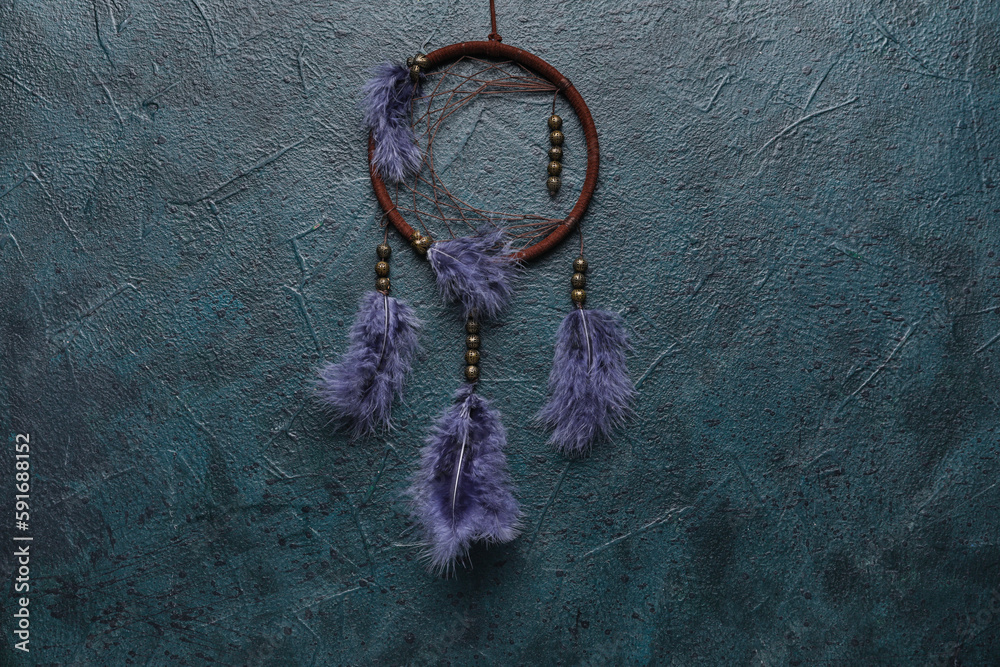 Dream catcher on dark background