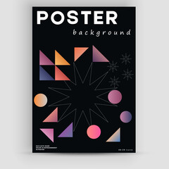 Poster - Abstract art geometric poster design layout with editable text and graphics. Contemporary geometric composition artwork. Bold form graphic design, suitable for web art, invitation cards, posters.