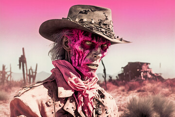 pink pastel cowboy zombie