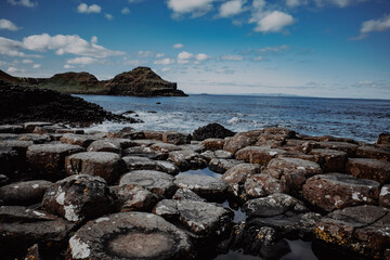 Sticker - rocks and sea at the Giants Causeway in Northern Ireland 