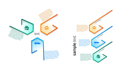 Wall Mural - set design business presentation template. vector illustration eps 10. can be used for chart process
