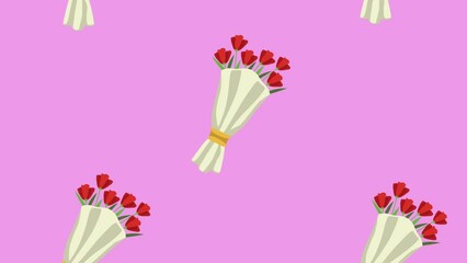 Poster - beauty flowers bouquets pattern animation