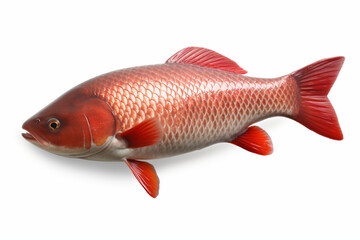 Wall Mural - Red carp on a white background