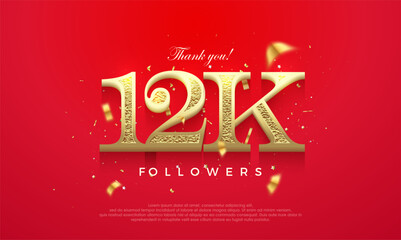 12k number to say thank you. social media post banner poster design.