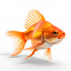 gold fish on white background, , generative ai
