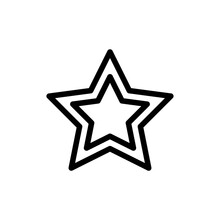 Black And White Star Icon With A Different Flat Star Style, Vector Illustration. Eps 10