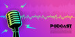 © Nisa - Neon light color podcast background illustration