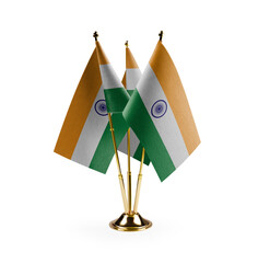 Wall Mural - Small national flags of the India on a white background