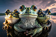 Funny group of frogs Taking a Selfie Together, AI Generative