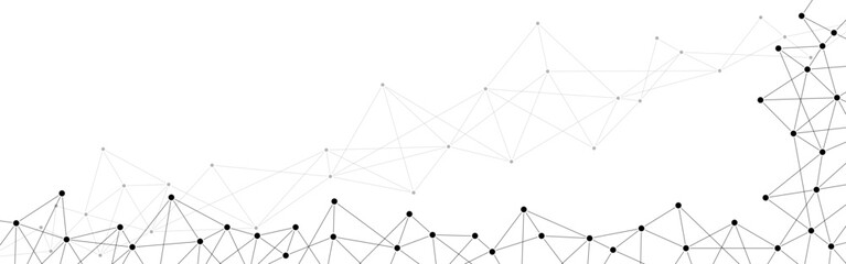 Poster - Technology network polygonal connect lines and dots background template.	