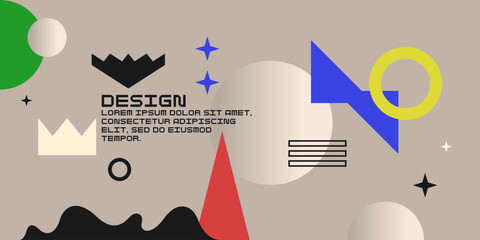 Poster - Modern geometric composition of various shapes. Illustration for design. Abstract background in the trend chart.