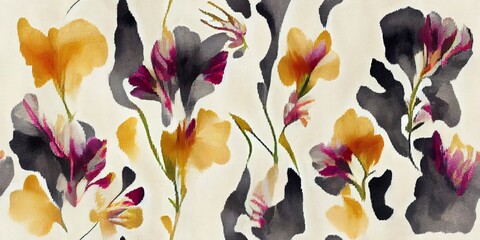 floral ikat seamless wallpaper