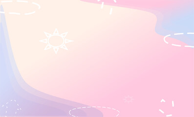 Wall Mural - pink background with flowers minimal.
