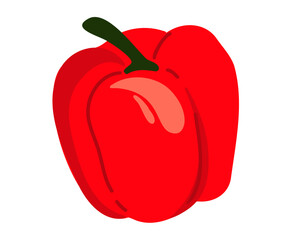 Wall Mural - Red bell pepper isolated on white background. Vector illustration