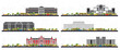 © BooblGum - University Campus Set. Study Banners Isolated on White. Students Go to the Main Building of University.
