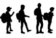 © eobrazy_pl - Young boy silhouette with schoolbag vector illustration