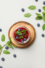 Wall Mural - Delicious and sweet dessert - Panna Cotta, top view