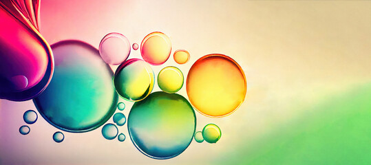 Aufkleber - watercolor colorful water bubbles, drops background, ai generation