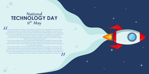 Vector illustration of National Technology Day in India 11 May, social media story feed mockup template
