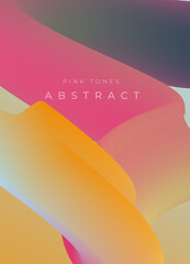 Wall Mural - Trendy design template with fluid liquid wavy shapes. Vector Abstract gradient backgrounds with pink and yellow colors. Good for cover, website, flyer, presentation, banner