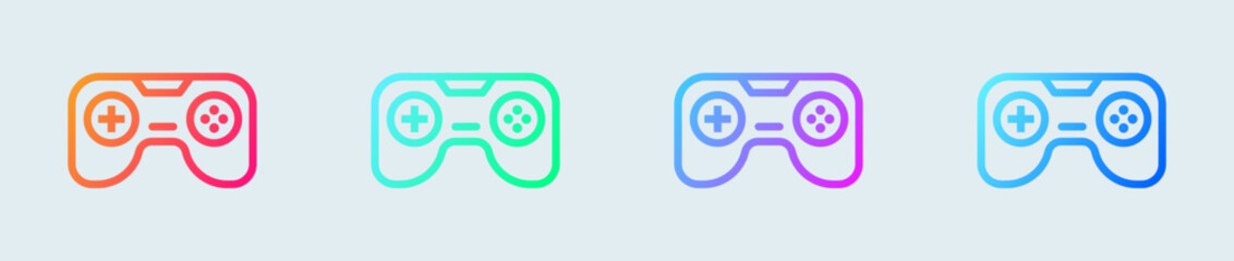 Poster - Joystick line icon in gradient colors. Game controller signs vector illustration.